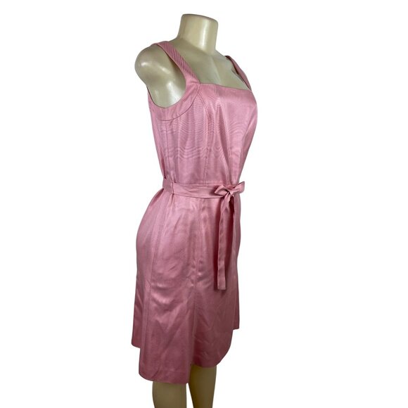 Ann Taylor Pink Sleeveless Belted Sheath Dress Size 4 - Picture 2 of 8
